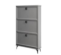 Scarpiera sottile salvaspazio moderna in legno bianco, scarpiera verticale dal design minimalista per ingresso, contenitore chiuso, perfetta per corridoio, disponibile in verde/grigio