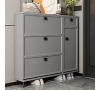 Scarpiera stretta con 3 cassetti nascosti Slim Storage Unit Modern E Shoe con sportello ribaltabile e contenitore inclinabile, design salvaspazio per la casa