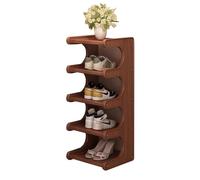 Scarpiera stretta in bambù compatta a 5 livelli per ingresso multi-livello per interni scaffale per corridoio salvaspazio scarpiera mobile