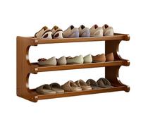 Scarpiera stretta in legno con grande spazio di archiviazione design compatto per ingresso e corridoio stile aperto marrone 50 x 20 x 36 cm soluzione salvaspazio