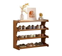 Scarpiera stretta in legno massello, design compatto salvaspazio, per ingresso e corridoio, grande capacità, marrone, 60 x 20 x 51 cm