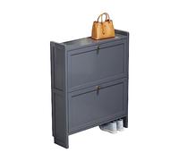 Scarpiera stretta in rattan, organizer in legno con gambe in metallo, elegante scarpiera per ingresso e camera da letto, design moderno, soluzione salvaspazio