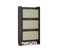 Scarpiera stretta in rattan, organizer in legno con gambe in metallo, elegante scarpiera per ingresso e camera da letto, design moderno, soluzione salvaspazio