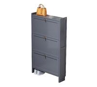 Scarpiera stretta in rattan, organizer in legno con gambe in metallo, elegante scarpiera per ingresso e camera da letto, design moderno, soluzione salvaspazio