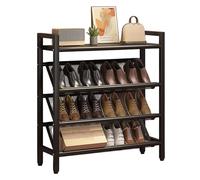 Scarpiera Stretta Inclinata Salvaspazio, Scaffale Scarpe Sottile Indipendente for Piccoli Spazi e Angoli, Robusto Portascarpe In Acciaio for Ingresso Corridoio Dietro Porte E Armadio(Black,50x19x90cm)