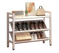 Scarpiera Stretta Inclinata Salvaspazio, Scaffale Scarpe Sottile Indipendente for Piccoli Spazi e Angoli, Robusto Portascarpe In Acciaio for Ingresso Corridoio Dietro Porte E Armadio(White,50x19x65cm)