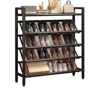 Scarpiera Stretta Inclinata Salvaspazio, Scaffale Scarpe Sottile Indipendente for Piccoli Spazi e Angoli, Robusto Portascarpe In Acciaio for Ingresso Corridoio Dietro Porte E Armadio(Black,70x19x114cm