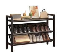 Scarpiera Stretta Inclinata Salvaspazio, Scaffale Scarpe Sottile Indipendente for Piccoli Spazi e Angoli, Robusto Portascarpe In Acciaio for Ingresso Corridoio Dietro Porte E Armadio(Black,70x19x65cm)