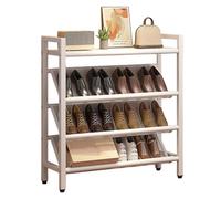 Scarpiera Stretta Inclinata Salvaspazio, Scaffale Scarpe Sottile Indipendente for Piccoli Spazi e Angoli, Robusto Portascarpe In Acciaio for Ingresso Corridoio Dietro Porte E Armadio(White,50x19x90cm)