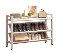 Scarpiera Stretta Inclinata Salvaspazio, Scaffale Scarpe Sottile Indipendente for Piccoli Spazi e Angoli, Robusto Portascarpe In Acciaio for Ingresso Corridoio Dietro Porte E Armadio(White,70x19x65cm)