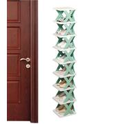 Scarpiera stretta, organizer per scarpe, multi livello, organizer verticale multifunzionale, ripiani pieghevoli, senza montaggio pantofola per bagno, ingresso, piccoli appartamenti e
