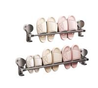 Scarpiera stretta, piccola, sottile, portatile, salvaspazio, impermeabile, con ventosa, non c'è bisogno di praticare fori, montaggio a parete (grigio, 40 cm)