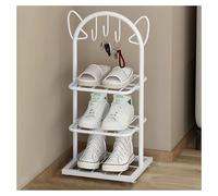 Scarpiera Stretta, Scarpiera Alta Scarpiera Autoportante Scarpiera Sottile in Metallo A Forma di Orecchio di Gatto Organizer per Scarpe Verticale per Corridoio All'aperto(Size:3 Layers,Color:Bianco)
