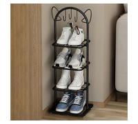 Scarpiera Stretta, Scarpiera Alta Scarpiera Autoportante Scarpiera Sottile in Metallo A Forma di Orecchio di Gatto Organizer per Scarpe Verticale per Corridoio All'aperto(Size:4 Layers,Color:Nero)