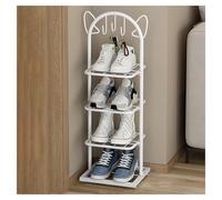 Scarpiera Stretta, Scarpiera Alta Scarpiera Autoportante Scarpiera Sottile in Metallo A Forma di Orecchio di Gatto Organizer per Scarpe Verticale per Corridoio All'aperto(Size:4 Layers,Color:Bianco)