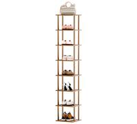 Scarpiera stretta verticale in legno, scarpiera alta per spazi ristretti, organizer salvaspazio per scarpe, scarpiera per armadio, ingresso, corridoio, soggiorno, 8 ripiani
