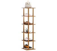 Scarpiera stretta verticale in legno, scarpiera alta per spazi ristretti, organizer salvaspazio per scarpe, per armadio, ingresso, corridoio, soggiorno, 6 ripiani