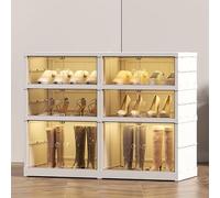 Scarpiera trasparente salvaspazio modulare sottile in plastica nizer nessuna installazione richiesta ideale per soggiorno e guardaroba 87 x 34,5 x 66 cm t per Smals