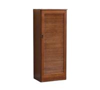 Scarpiera traspirante a un'anta con ripiano regolabile, elegante scarpa marrone per una conservazione efficiente e soluzioni salvaspazio.