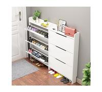 Scarpiera ultra sottile con ante nascoste, organizer per scarpe sottile a 3 livelli per ingresso stretto armadio rack ribaltabile secchio design per soluzioni salvaspazio