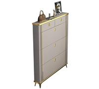 Scarpiera ultra sottile grigia per la casa, 135 x 17 x 90 cm, per corridoio, design salvaspazio per ingresso, elegante e funzionale
