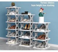 Scarpiera Verticale 6 Ripiani Salvaspazio Autoportante in Plastica Per Scarpe