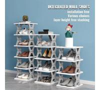 Scarpiera Verticale 6 Ripiani Salvaspazio Autoportante in Plastica Per Scarpe