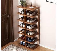 Scarpiera verticale con 8 ripiani per risparmiare spazio, stabile, in legno, per ingresso, armadio, soggiorno, 48 x 24 x 96 cm