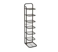 Scarpiera verticale, design angolare salvaspazio per uso domestico, si adatta agli angoli delle pareti, ideale per ingresso, semplice e pratico (nero 7F)
