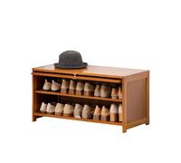 Scarpiera verticale in bambù, a 3 ripiani, con ante a ribalta, per corridoio, camera da letto o armadio, soluzione elegante e salvaspazio (60 cm)