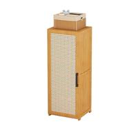 Scarpiera verticale in bambù, autoportante, alta e stretta, con porta per ingresso, corridoio, camera da letto