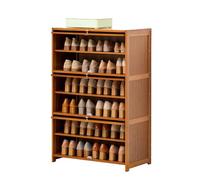 Scarpiera verticale in bambù con ante pieghevoli, 7 ripiani, per ingresso, corridoio o camera da letto, scarpiera a più livelli, altezza 60 cm, elegante e funzionale