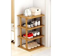 Scarpiera verticale in bambù, impilabile, per corridoio, camera da letto, ingresso, armadio, ad alta capacità, facile da montare (48 cm, 4 livelli)