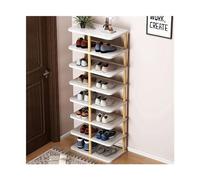 Scarpiera verticale per ingresso e camera da letto, impilabile, multi strato, salvaspazio, per 8 14 paia, elegante design marrone/bianco, perfetta per l'arredamento della casa