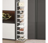 Scarpiera verticale stretta a 10 livelli salvaspazio per ingresso piccoli spazi colore bianco elegante torre di stoccaggio per scarpe perfetta per la casa nization.
