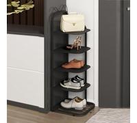 Scarpiera verticale stretta a 10 ripiani per piccoli spazi Soluzione di archiviazione per ingresso Nero Torre Scarpiera perfetta per la nizzazione domestica e il decluttering.