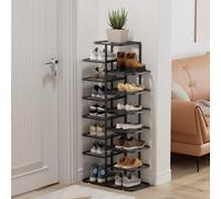 Scarpiera verticale stretta, salvaspazio, autoportante, a 6 ripiani, per ingressi, bagni, giardini e balconi, perfetta per spazi ristretti