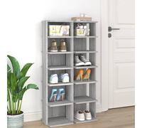 Scarpiere 2 pz Grigio Sonoma 27,5x27x102cm in Legno Multistrato