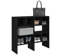 Scarpiere 2 pz Impilabili Rovere Nero 89,5x30x40 cm