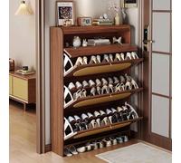 Scarpiere Armadio con 3 ante a ribalta e 1 cassetto superiore, Armadietti per scarpe nascosti per l'ingresso Slim Organizer Mobili per la casa della fattoria