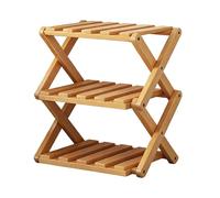 Scarpiere in Legno Organizzatore Pieghevole e Regolabile a Tre Livelli
