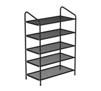Scarpiere Scaffale for scarpe in rete di ferro metallico Scaffali multifunzionali for riporre le scarpe Portascarpe for scarpiera for ingresso del soggiorno Porta d'ingresso(Noir,5 Tier: 65*26*77cm)