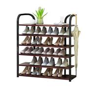 Scarpiere Scarpiera a 6 livelli Torre for scarpe in legno Organizzatore di stoccaggio Scaffale for ingresso Scaffale for scarpe in metallo Scaffali for fiori Scaffale for scarpe Porta d'ingresso(Brown