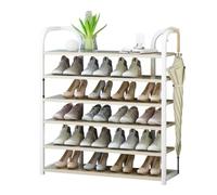 Scarpiere Scarpiera a 6 livelli Torre for scarpe in legno Organizzatore di stoccaggio Scaffale for ingresso Scaffale for scarpe in metallo Scaffali for fiori Scaffale for scarpe Porta d'ingresso(Blanc