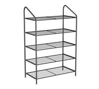 Scarpiere Scarpiera multiuso in metallo Portascarpe in ferro o organizzatore di stoccaggio a livelli in piedi for ripiano for scarpe nel corridoio della stanza Porta d'ingresso(Noir,50x26x77cm)