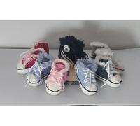 Scarpine neonati invernali,lana baby certificata oeko-tex, uncinetto, benvenuto