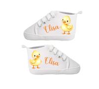 Scarpine Neonato Personalizzabili con Nome - Morbide Scarpe Prima Infanzia in Cotone - Idea Regalo Nascita, Battesimo, Baby Shower