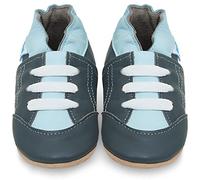 Scarpine Neonato Scarpe Bambino Primi Passi in Morbida Pelle - Deportivas Grigio - 6-12 Mesi