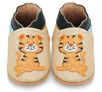 Scarpine Neonato - Scarpe Neonato in Morbida Pelle - Scarpe Bambino Primi Passi - Seduta Tigre - 0-6 Mesi