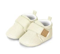 Sterntaler Scarpine primi passi in tela con chiusura in, suola antiscivolo, unisex con fodera in jersey, verde pietra, beige., 21/22 EU